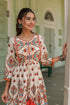 White Printed Fit & Flare Ethnic Dress